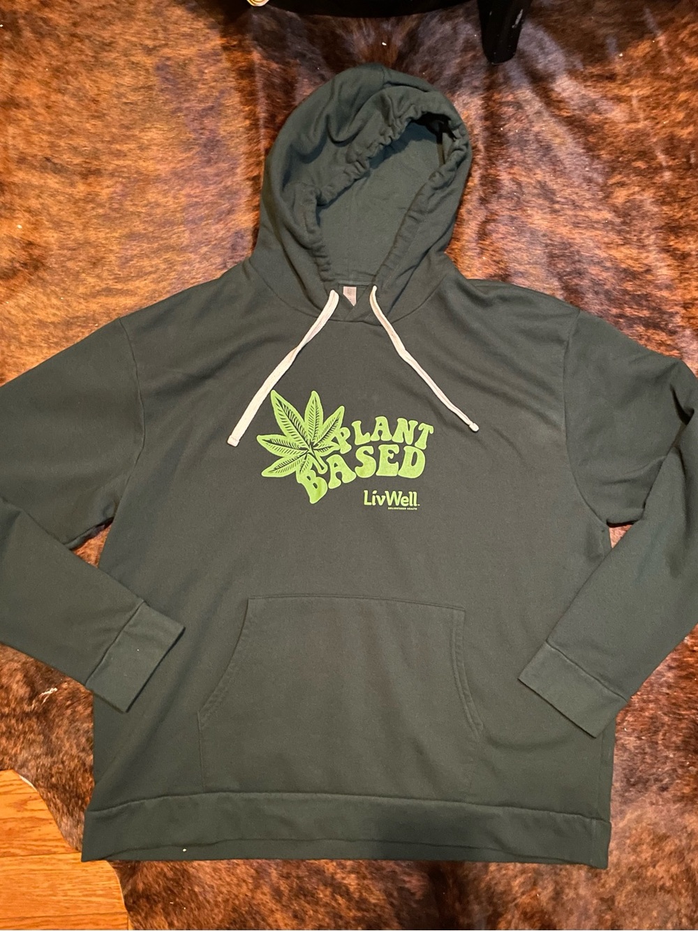 Next Level Apparel Dark Green "Plant Based" Graphic Hoodie